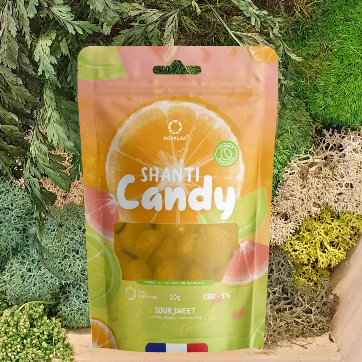 Pastille Sour Sweet - CBD 5% Spectre Complet - 10 g - environ 14 pastilles